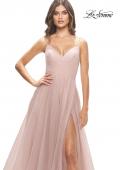Picture of: Tulle A-Line Prom Dress with Rhinestone Straps in Dusty Mauve, Style: 31204, Detail Picture 9