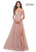 Picture of: Tulle Gown with Full Skirt and Rhinestone Bodice in Dusty Mauve, Style: 31238, Detail Picture 1