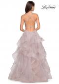 Picture of: Floor Length Tulle Dress with Floral Embellishments in Dusty Mauve, Style: 27579, Detail Picture 3