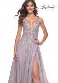 Picture of: A-Line Rhinestone and Beaded Embellished Prom Dress in Dusty Mauve, Style: 31995, Detail Picture 4