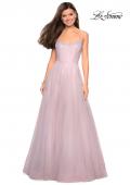 Picture of: Rhinestone A-Line Tulle Prom Dress in Dusty Mauve, Style: 27608, Detail Picture 5