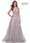 Picture of: A-Line Rhinestone and Beaded Embellished Prom Dress in Dusty Mauve, Style: 31995, Detail Picture 6