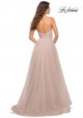Picture of: A-line Tulle Gown with V Neckline and Pockets in Dusty Mauve, Detail Picture 7
