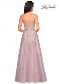 Picture of: Floral Embellished Strapless Prom Gown in Dusty Pink, Style: 27731, Back Picture