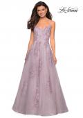 Picture of: Classic Lace A Line Dress with V Neckline and Pockets in Dusty Pink, Style: 27492, Detail Picture 1
