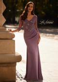 Picture of: Long Mother of the Bride Dress with Beaded Lace Bodice in Dusty Purple, Style: 32738, Detail Picture 1