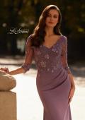 Picture of: Long Mother of the Bride Dress with Beaded Lace Bodice in Dusty Purple, Style: 32738, Detail Picture 3