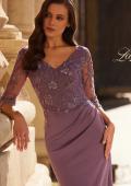 Picture of: Long Mother of the Bride Dress with Beaded Lace Bodice in Dusty Purple, Style: 32738, Detail Picture 4