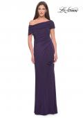 Picture of: Jersey Evening Gown with Asymmetrical Neckline in Eggplant, Style: 31459, Main Picture
