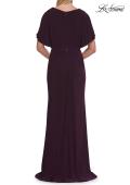 Picture of: Flutter Sleeve Jersey Gown with Beaded Waist in Eggplant, Style: 33158, Detail Picture 2