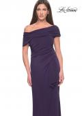 Picture of: Jersey Evening Gown with Asymmetrical Neckline in Eggplant, Style: 31459, Detail Picture 3