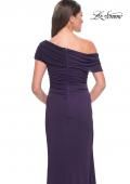 Picture of: Jersey Evening Gown with Asymmetrical Neckline in Eggplant, Style: 31459, Detail Picture 4