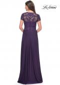 Picture of: Elegant Jersey Evening Dress with Lace Details in Eggplant, Style: 31906, Detail Picture 4