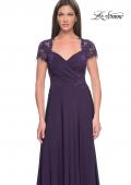 Picture of: Elegant Jersey Evening Dress with Lace Details in Eggplant, Style: 31906, Detail Picture 5