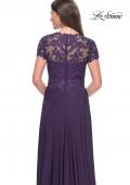 Picture of: Elegant Jersey Evening Dress with Lace Details in Eggplant, Style: 31906, Detail Picture 6