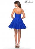 Picture of: Short Lace Strapless Party Dress with Rhinestones in Electric Blue, Style: 27334, Detail Picture 6