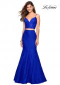 Picture of: Lace Two Piece Gown with Rhinestone Accents in Electric Blue, Style: 27589, Main Picture