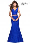 Picture of: Sweetheart Neckline Two Piece Long Lace Prom Dress in Electric Blue, Style: 27262, Detail Picture 2