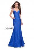 Picture of: Long Lace Mermaid Prom Dress with Double Straps in Electric Blue, Style: 26043, Main Picture
