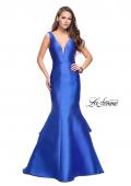Picture of: Low Scoop Mermaid Prom Dress with Tiered Detail in Electric Blue, Style: 26046, Main Picture