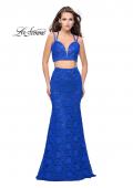 Picture of: Two Piece Mermaid Dress with Beading and Lace in Electric Blue, Style: 25771, Detail Picture 2