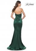 Picture of: Stretch Satin Gown with Draped Sweetheart Neckline in Emerald, Style: 31915, Detail Picture 9