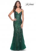 Picture of: Mermaid Sequin and Beaded Embellished Prom Dress in Emerald, Style: 32049, Detail Picture 9