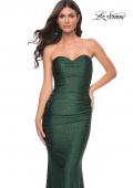 Picture of: Rhinestone Embellished Jersey Dress with Strapless Sweetheart Top in Emerald, Style: 31945, Detail Picture 11