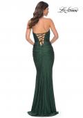 Picture of: Rhinestone Embellished Jersey Dress with Strapless Sweetheart Top in Emerald, Style: 31945, Detail Picture 13