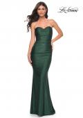 Picture of: Rhinestone Embellished Jersey Dress with Strapless Sweetheart Top in Emerald, Style: 31945, Detail Picture 6