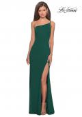 Picture of: One Shoulder Long Jersey Homecoming Dress in Emerald, Style: 28176, Detail Picture 12