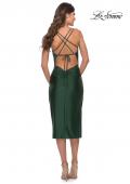 Picture of: Jersey Midi Dress with Slit and Wrap Style Ruching in Emerald, Style: 30918, Detail Picture 5
