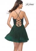 Picture of: Short Dress with Flared Skirt and Sheer Lace Bodice in Emerald, Style: 31769, Detail Picture 6