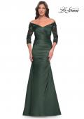 Picture of: Mermaid Satin Dress with Gathering and Off the Shoulder Top in Emerald, Style: 30853, Main Picture