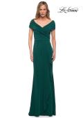 Picture of: Ruched Jersey Long Gown with V Neckline, Style: 26519, Detail Picture 11
