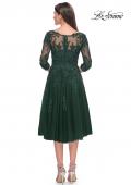 Picture of: Tulle and Lace Knee Length Evening Dress in Emerald, Style: 30964, Back Picture