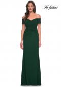 Picture of: Net Jersey Long Gown with Exquisite Beaded Design in Emerald, Style: 30057, Detail Picture 1