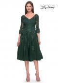 Picture of: Tulle and Lace Knee Length Evening Dress in Emerald, Style: 30964, Detail Picture 1