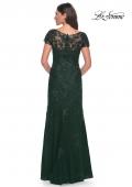 Picture of: Lace and Net Fitted Long Mother of the Bride Dress in Emerald, Style: 29792, Detail Picture 2