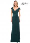 Picture of: Jersey Dress with Knot at Waist and Short Sleeves in Emerald, Detail Picture 2
