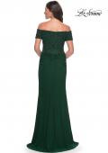 Picture of: Net Jersey Long Gown with Exquisite Beaded Design in Gunmetal, Style: 30057, Detail Picture 2