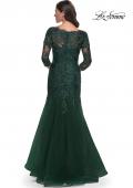 Picture of: Mermaid Tulle and Lace Dress with Scallop Detailed Neckline in Emerald, Style: 30823, Detail Picture 2