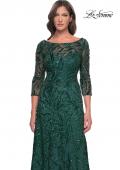 Picture of: Beautiful Beaded Long Dress with Illusion Sleeves in Emerald, Style: 31690, Detail Picture 3