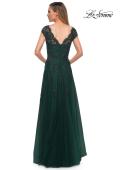 Picture of: Short Sleeve Lace Gown with Cascading Embellishments, Style: 26942, Detail Picture 4