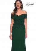 Picture of: Net Jersey Long Gown with Exquisite Beaded Design in Emerald, Style: 30057, Detail Picture 7