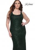 Picture of: Beaded Lace Plus Size Fitted Dress with Square Neckline in Emerald, Style: 31605, Main Picture