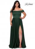 Picture of: Off The Shoulder Plus Size Dress with Leg Slit in Emerald, Style: 29007, Detail Picture 1
