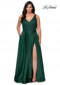 Picture of: A-line Plus Size Dress with Rhinestone Lace Bodice in Emerald, Style: 29039, Detail Picture 1