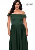 Picture of: Off The Shoulder Plus Size Dress with Leg Slit in Emerald, Style: 29007, Detail Picture 5