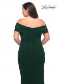 Picture of: Long Net Jersey Plus Dress with Bodice Design in Emerald, Style: 29635, Detail Picture 5
